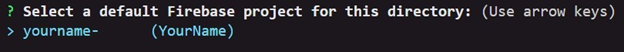 Firebase Init Select 3