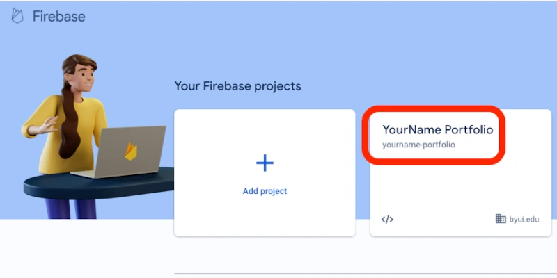 Choose Firebase Project Image