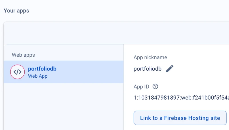 firebase.google.com Firebase Link to Site
