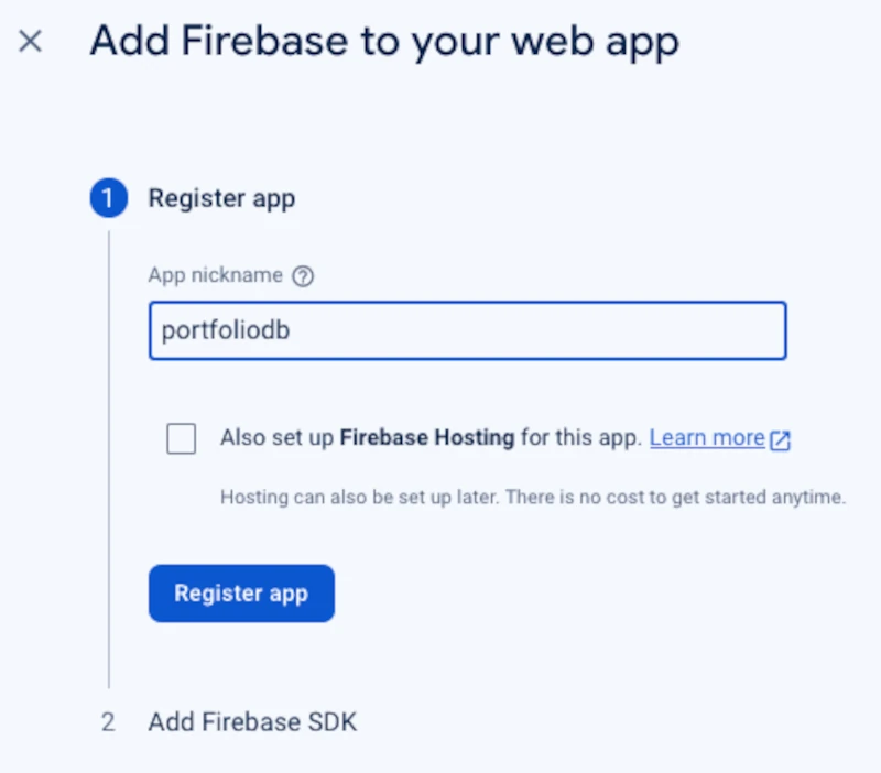firebase.google.com Firebase Project Database Name