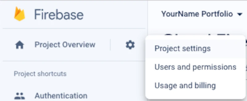 firebase.google.com Firebase Project Settings