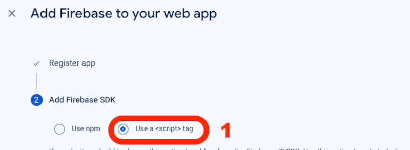 firebase.google.com Firebase Project Use Script Tag
