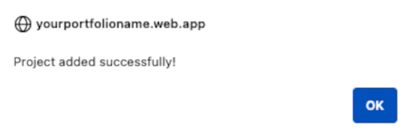 Projects Page Popup