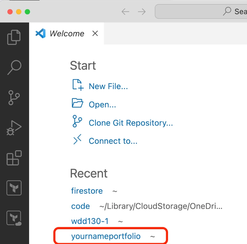 VS Code Project Selection