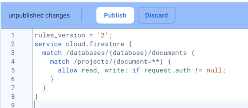 Firestore Publish Rules Image