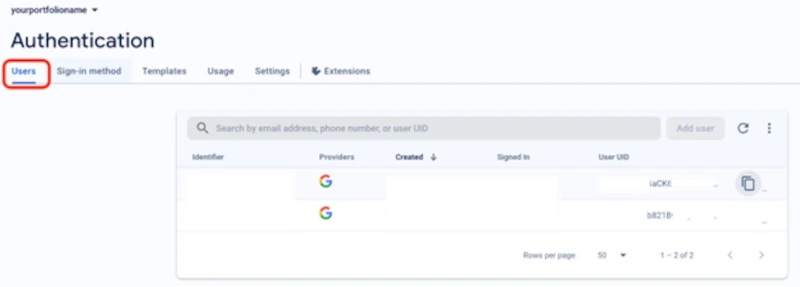 Firestore Users