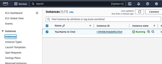 EC2 Connect to Instance From Amazon