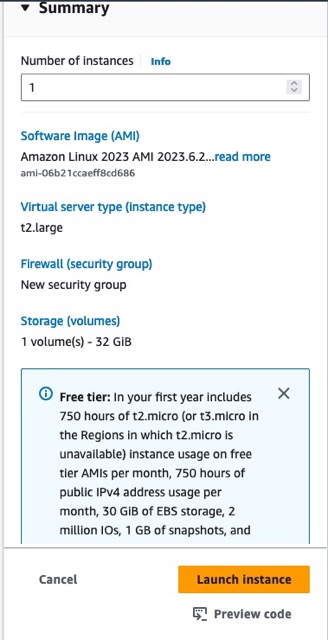 Launch instance