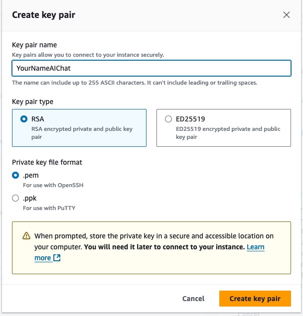EC2 Key Pair Name